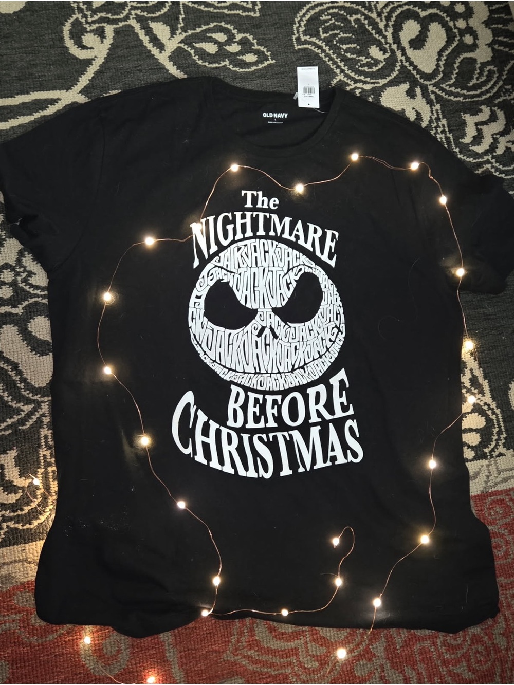 Old Navy Black Nightmare Before Christmas Graphic Tee Men’s Large